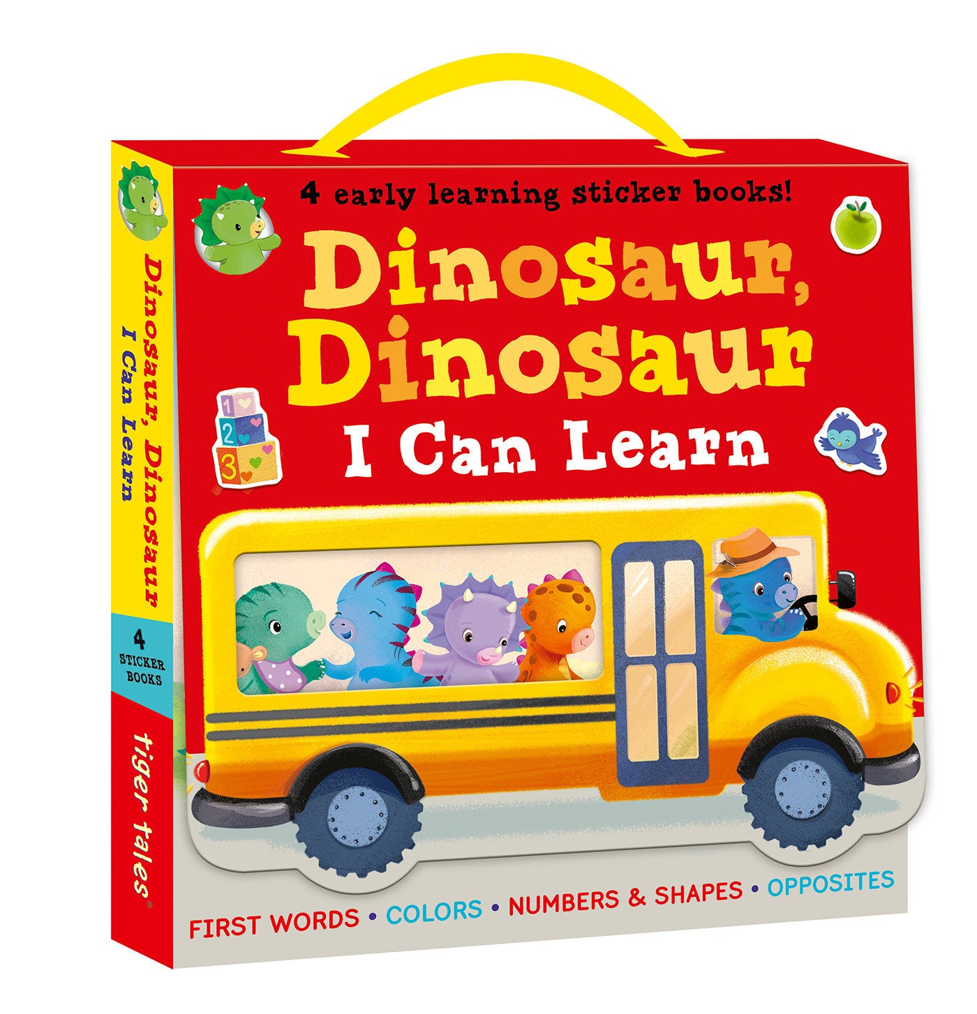 Dinosaur, Dinosaur I Can Learn 4-Book Boxed Set with Stickers - First Words, Colors, Numbers and Shapes, Opposites