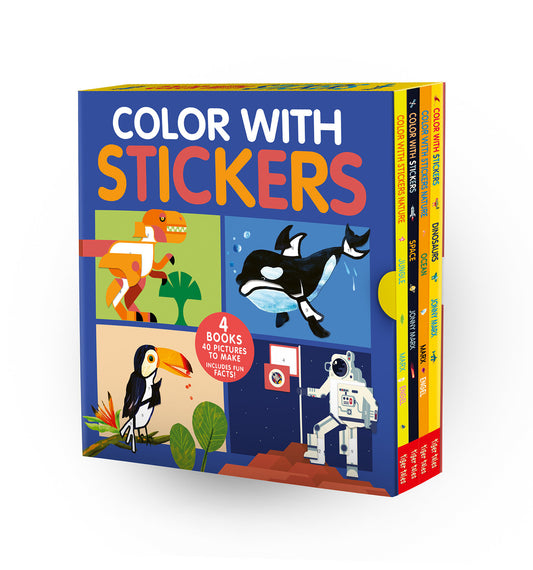 Color with Stickers 4-Book Boxed Set - Dinosaurs; Space; Jungle; Ocean (Color with Stickers)