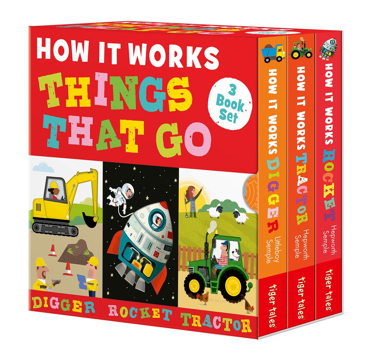 How it Works: Things That Go 3-Book Boxed Set - Digger; Rocket; Tractor (How It Works)