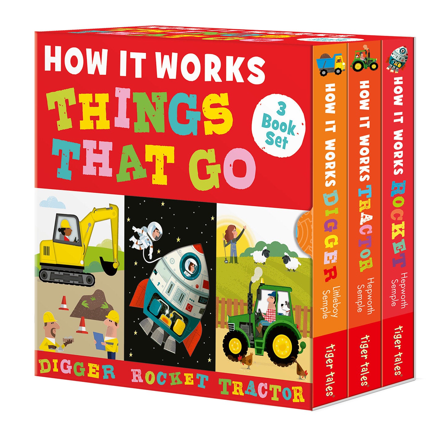 How it Works: Things That Go 3-Book Boxed Set - Digger; Rocket; Tractor (How It Works)