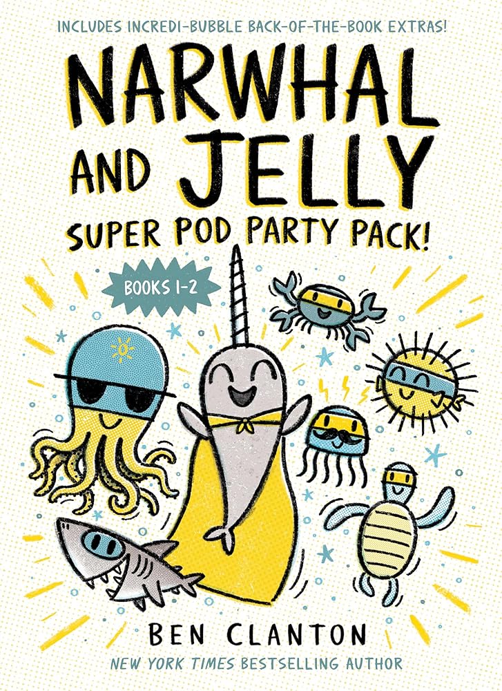 Narwhal and Jelly: Super Pod Party Pack! (Paperback books 1 & 2) (A Narwhal and Jelly Book) by Ben Clanton
