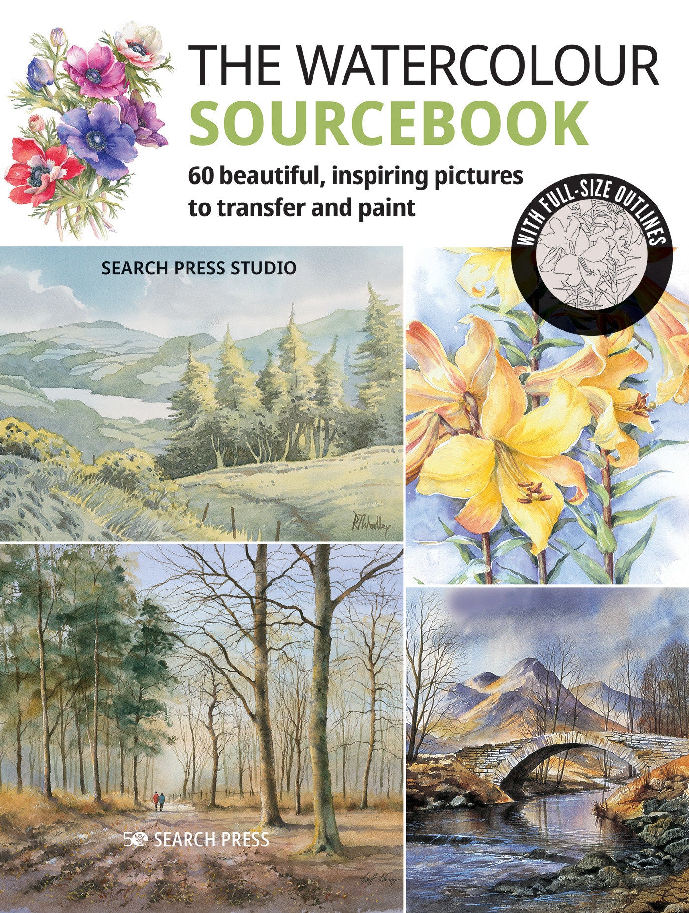 Watercolour Sourcebook, The - 60 inspiring pictures to transfer and paint with full-size outlines