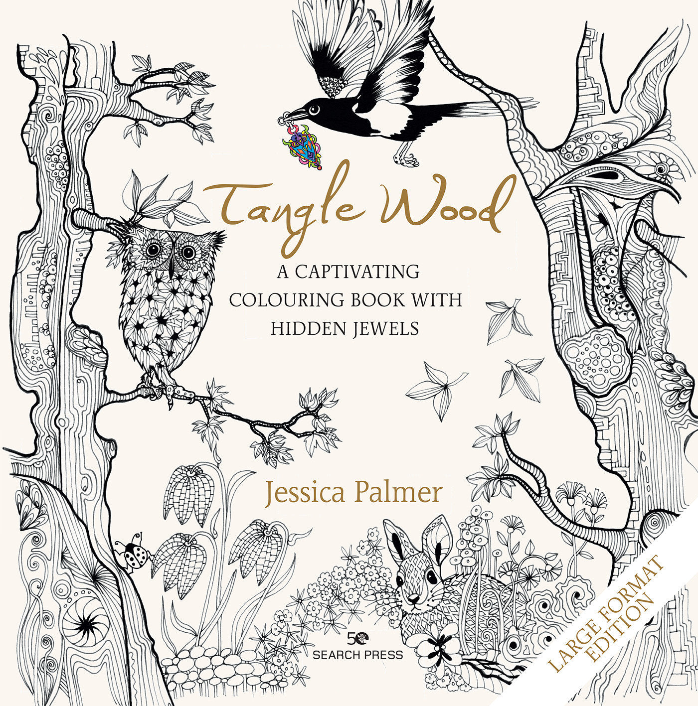 Tangle Wood - Large Format Edition - A captivating colouring book with hidden jewels