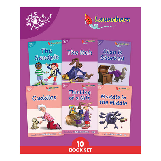 Phonic Books Dandelion Launchers Stages 16-20 - Decodable Books for Beginner Readers 'tch' and 've', Two-Syllable Words, Suffixes -ed and -ing and Spelling (Phonic Books Beginner Decodable)