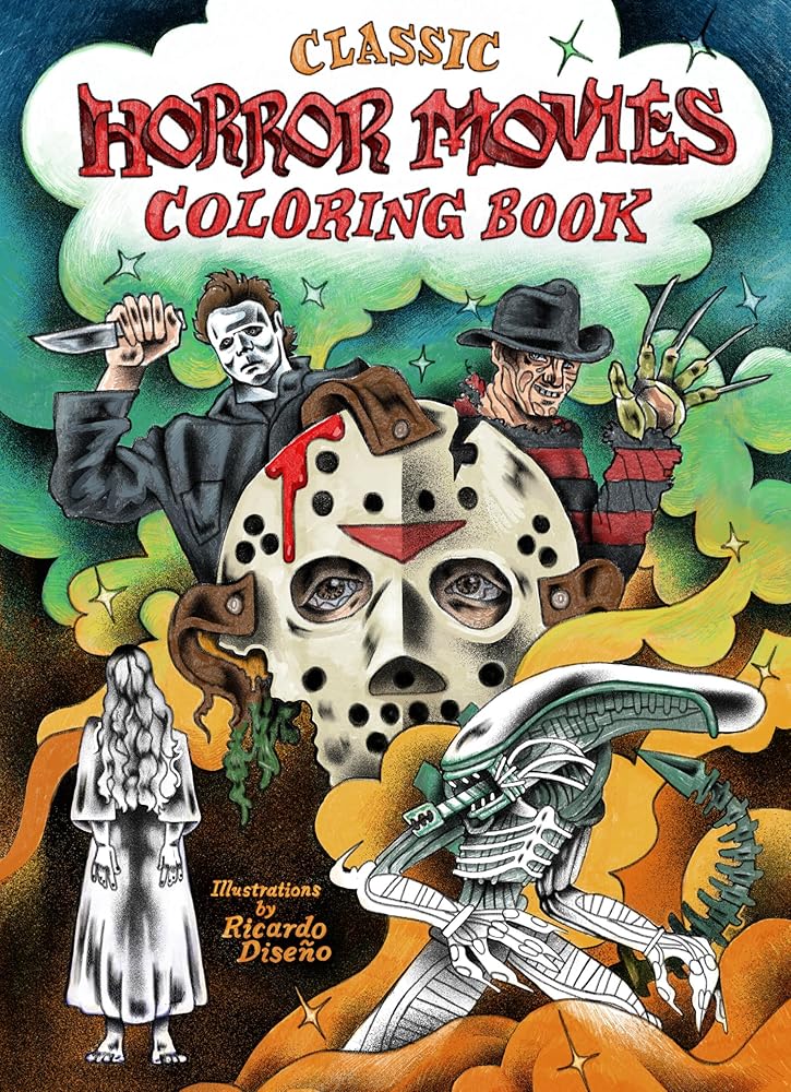 Classic Horror Movies Coloring Book by Ricardo Diseño