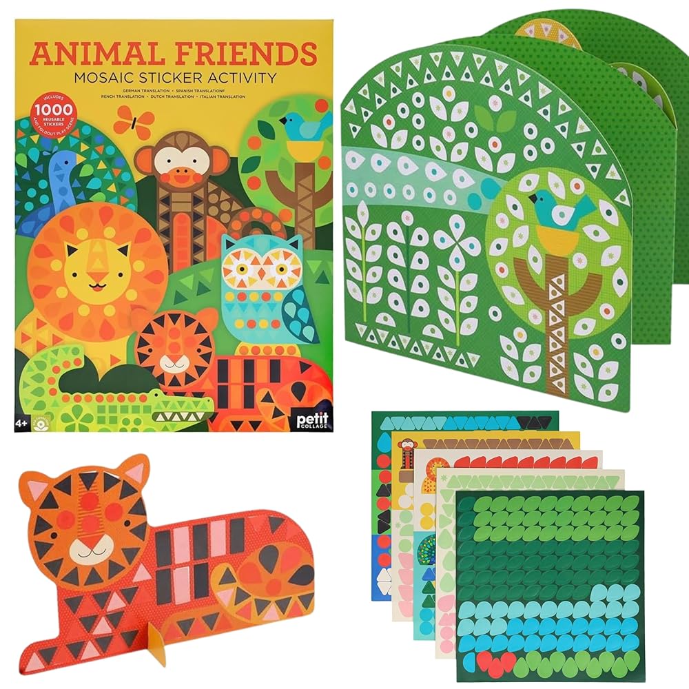 Mosaic Sticker Activity: Animal Friends by Petit Collage