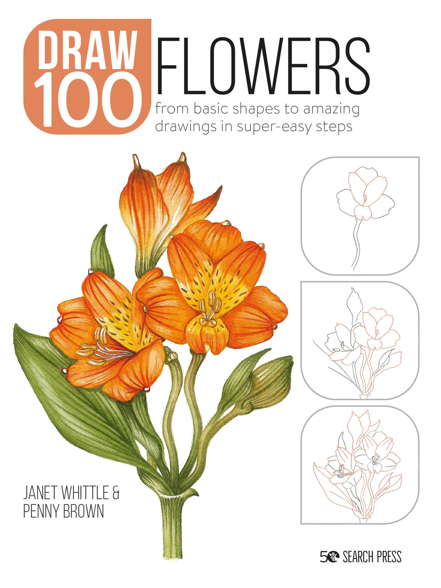 Draw 100: Flowers - From basic shapes to amazing drawings in super-easy steps (Draw 100)