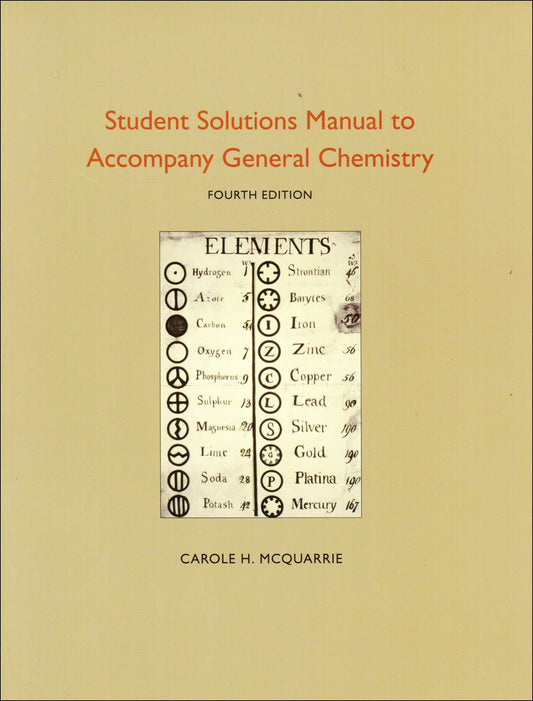 Student Solutions Manual to Accompany General Chemistry