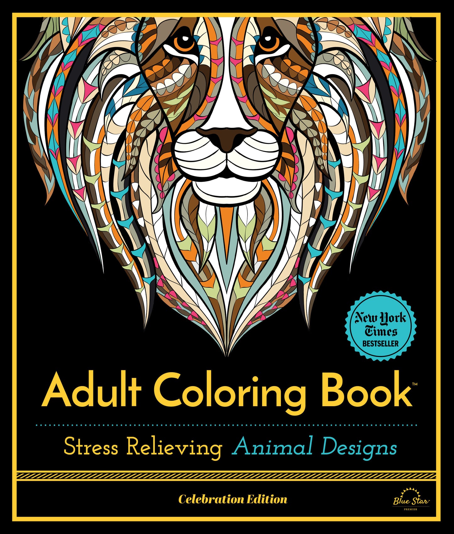 Stress Relieving Animal Designs - Adult Coloring Book, Celebration Edition
