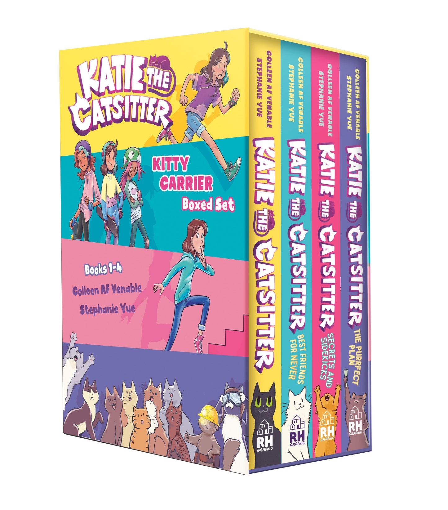 Katie the Catsitter: Kitty Carrier Box Set (Books 1-4) - Katie the Catsitter; Best Friends for Never; Secrets and Sidekicks; The Purrfect Plan (A Graphic Novel Boxed Set) (Katie the Catsitter)
