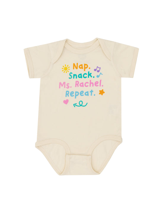 Nap. Snack. Ms. Rachel. Repeat Baby Bodysuit - 12 Mo