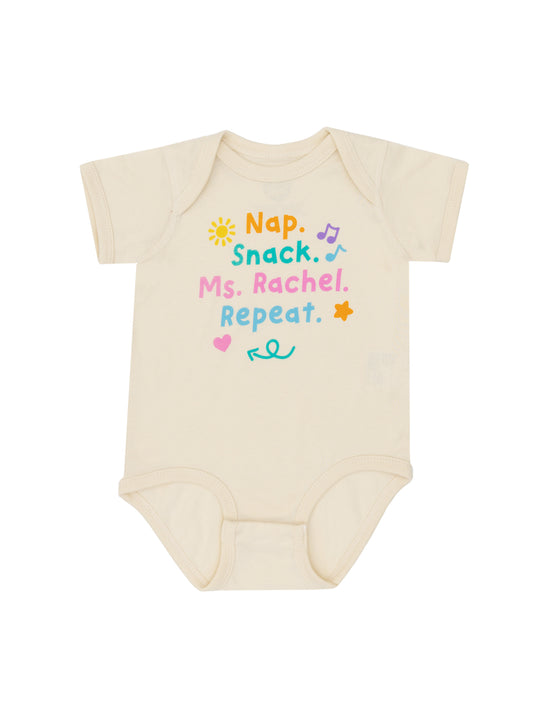 Nap. Snack. Ms. Rachel. Repeat Baby Bodysuit - 18 Mo