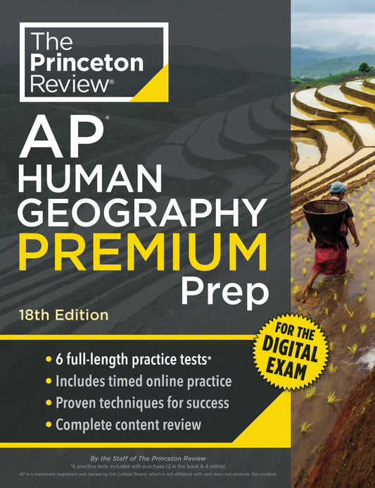 Princeton Review AP Human Geography Premium Prep, 18th Edition - 6 Practice Tests + Digital Practice Online + Content Review (College Test Preparation)