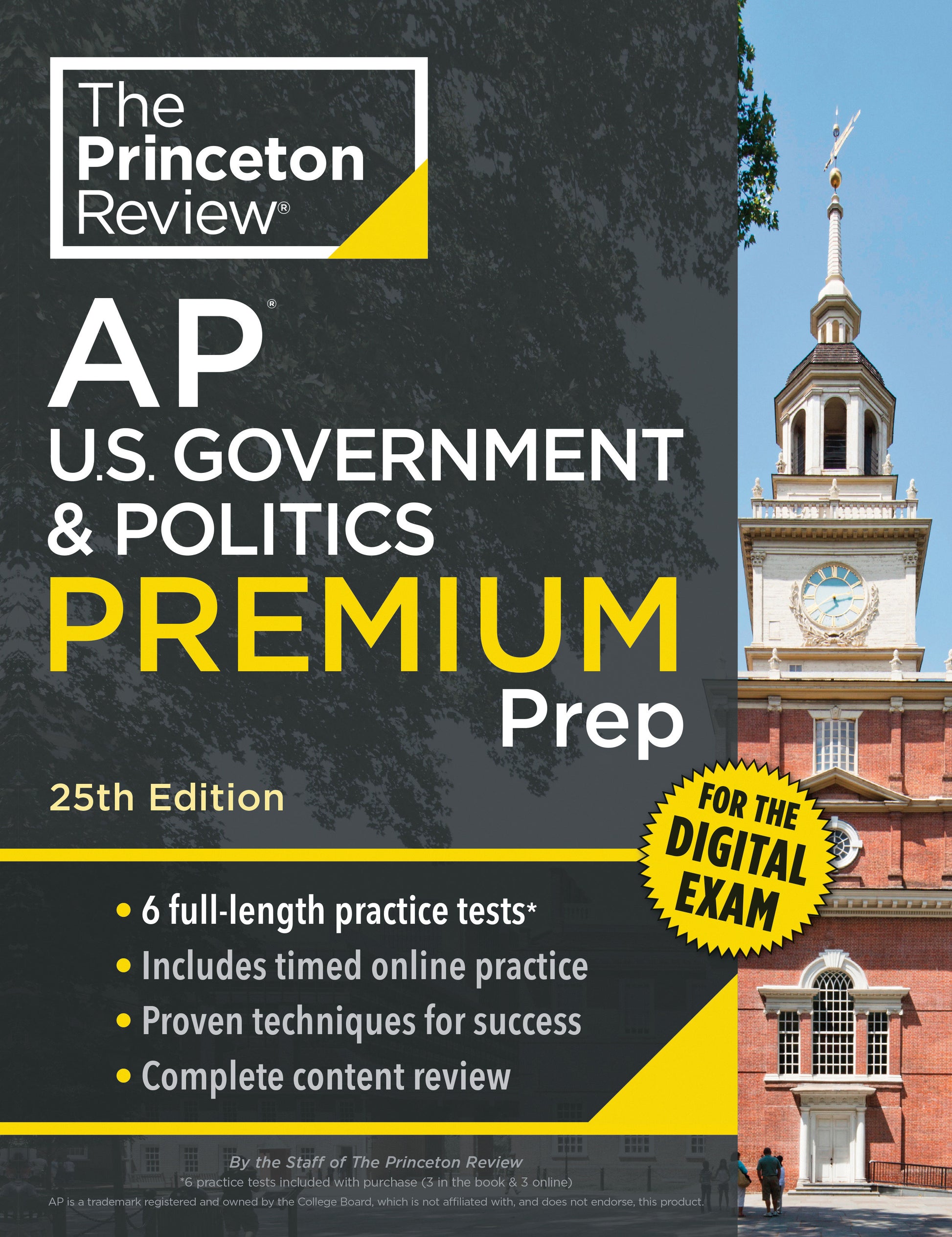 Princeton Review AP U.S. Government & Politics Premium Prep, 25th Edition - 6 Practice Tests + Digital Practice Online + Content Review (College Test Preparation)
