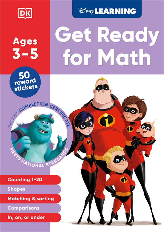 Disney Learning Get Ready for Math (Ages 3-5) - Preschool Beginner Math Workbook for Kids, Curriculum-Based (Disney Learning)
