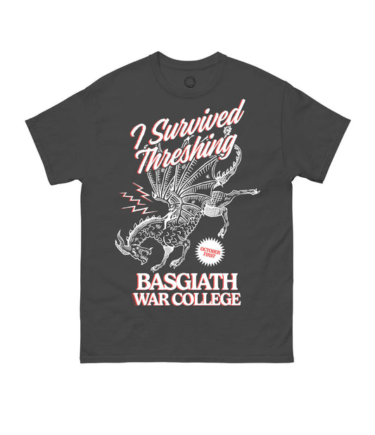 Rebecca Yarros's Fourth Wing: I Survived Threshing Unisex T-Shirt Large