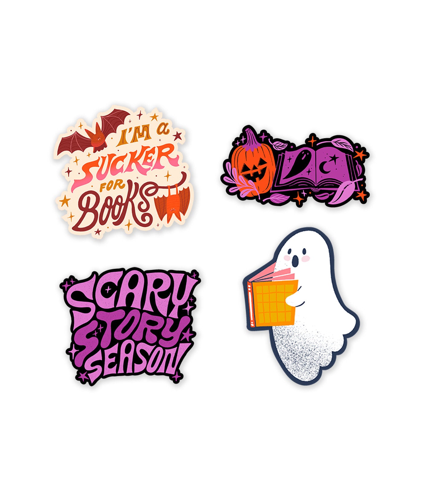 Halloween Scary Story Season Stickers - Sticker Set of 4