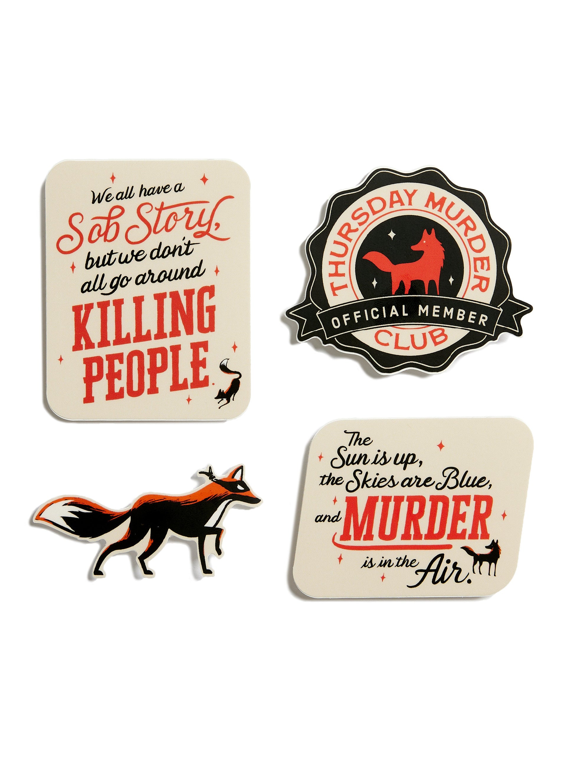 Thursday Murder Club Stickers - Sticker Set of 4
