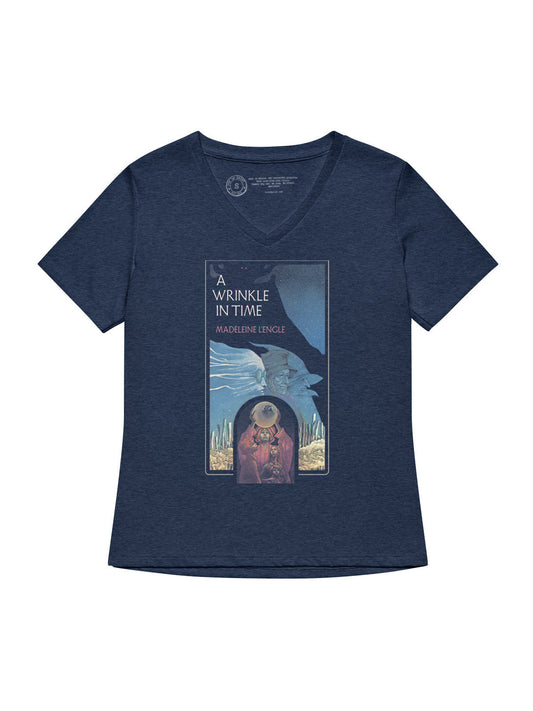 A Wrinkle in Time (Retro Cover) Women's Relaxed V-Neck T-Shirt Large