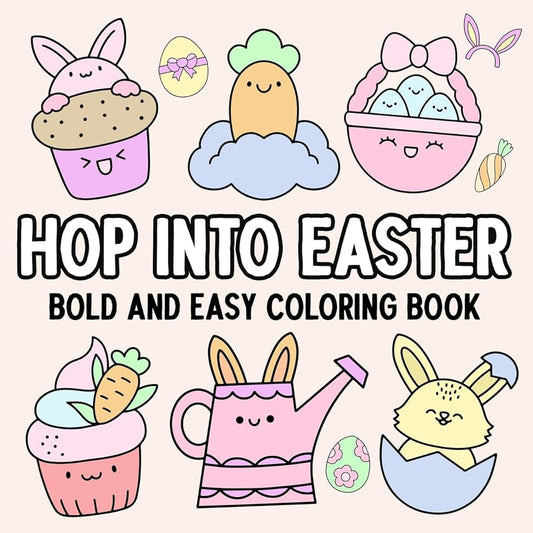 Hop Into Easter: Bold and Easy Coloring Book by Hue Coloring