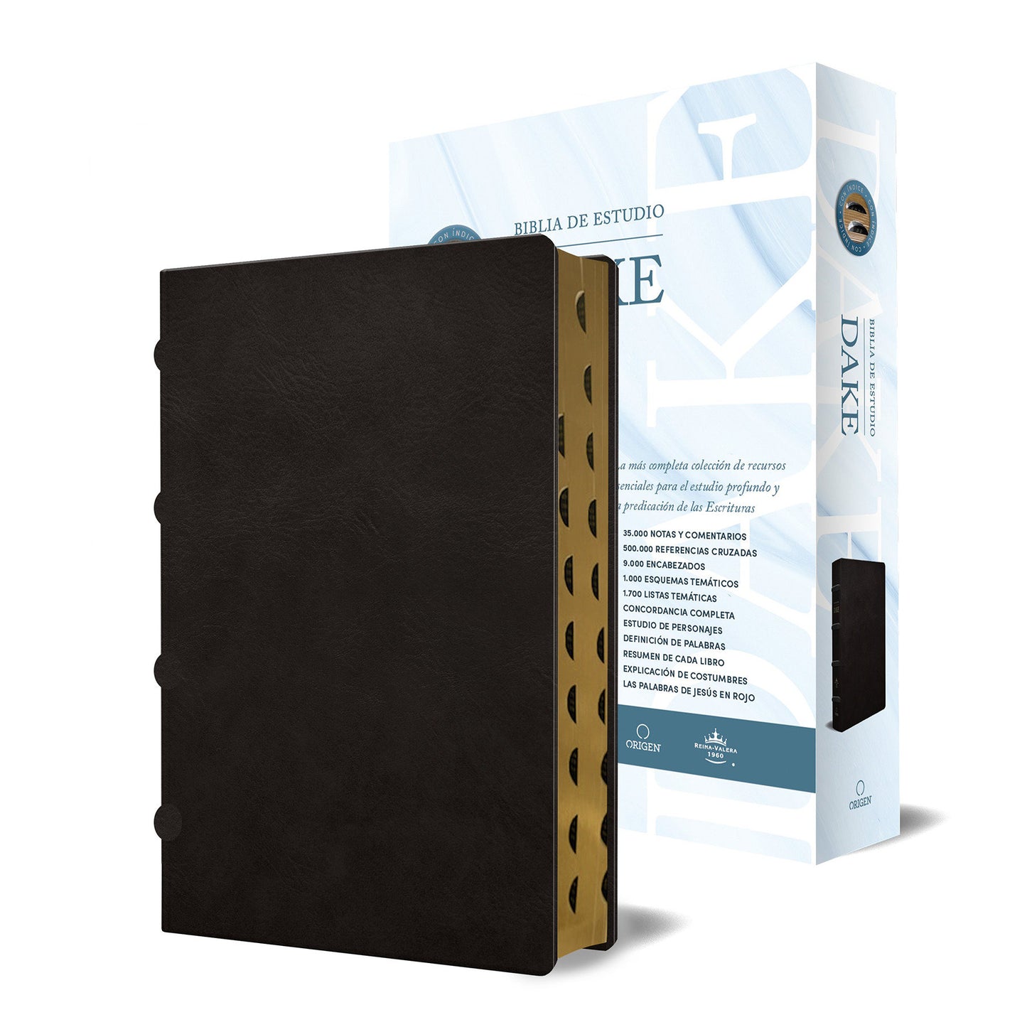 RVR 1960 Biblia de estudio Dake, tama�o grande, piel negra CON �NDICE / Spanish RVR 1960 Dake Study Bible, Large Size, Black Leather, Index