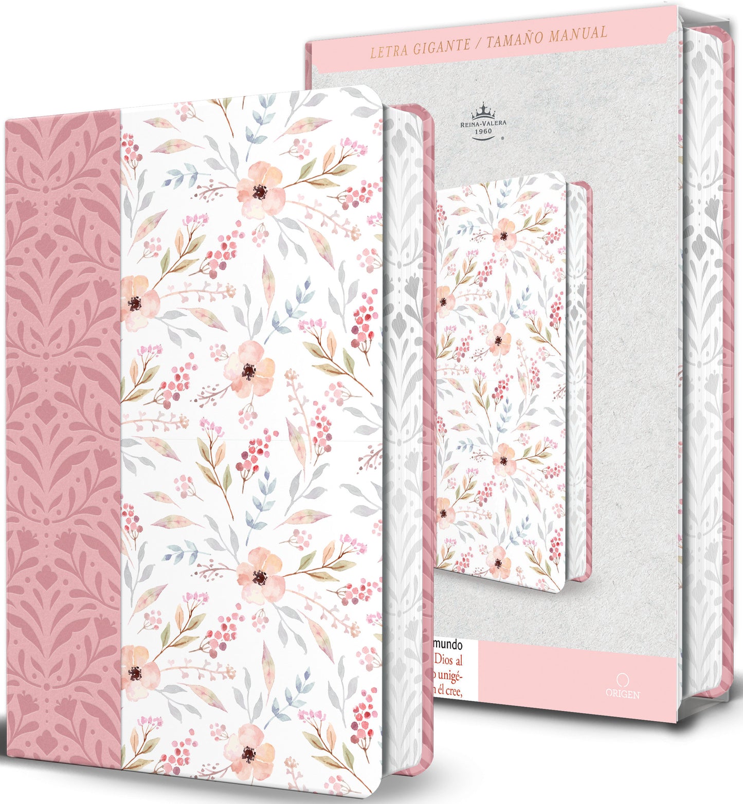 Biblia RVR 1960 Letra gigante, s�mil piel rosada con flores (Edici�n cantos pintados / Spanish Bible RVR 1960 Giant Print Handy Size Leathersoft Pink floral