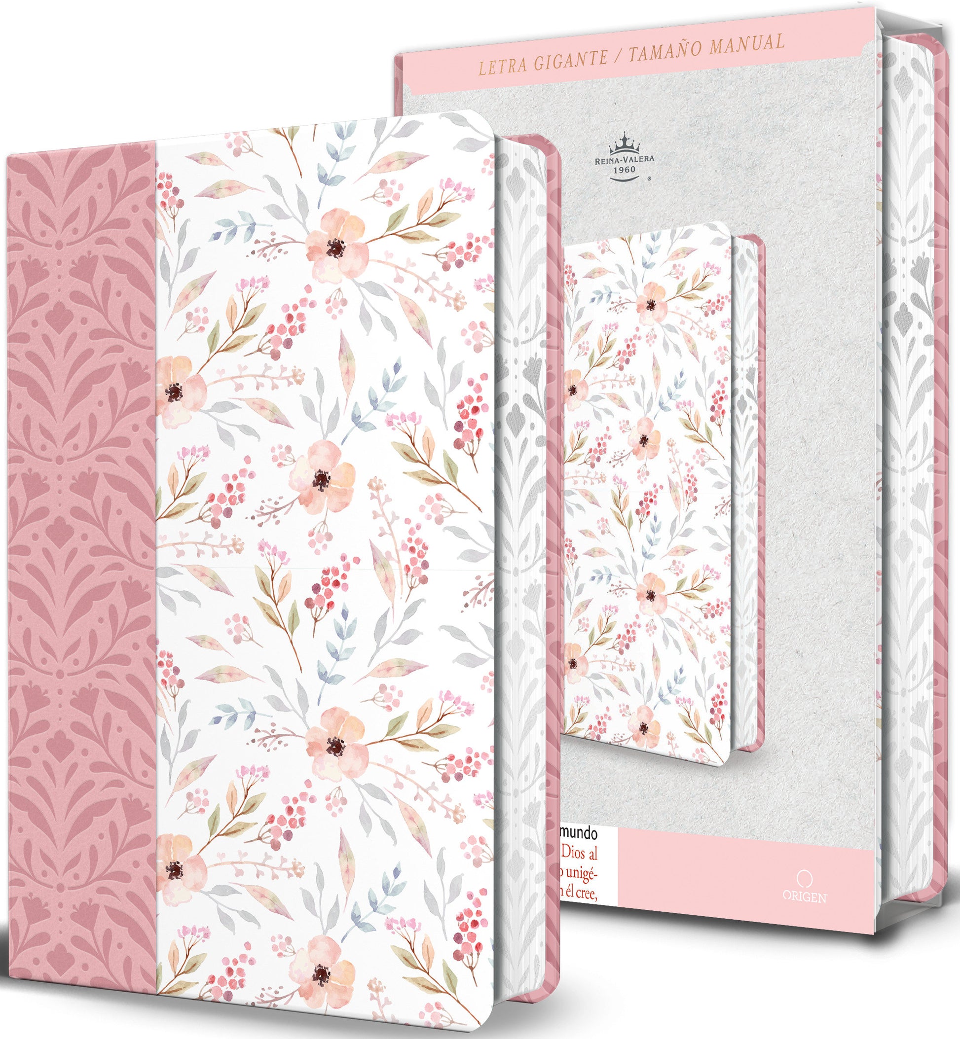 Biblia RVR 1960 Letra gigante, s�mil piel rosada con flores (Edici�n cantos pintados / Spanish Bible RVR 1960 Giant Print Handy Size Leathersoft Pink floral
