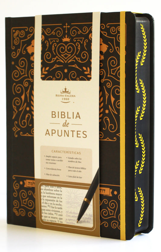 Biblia de apuntes RVR 1960 TD, Negro y oro (Edici�n cantos pintados) / Spanish Journaling Bible RVR 1960 HC Black and Gold