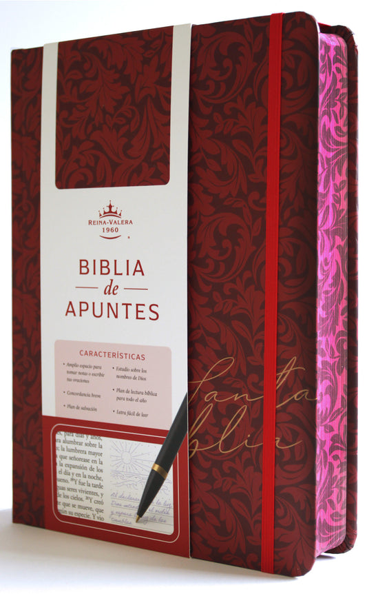 Biblia de Apuntes RVR 1960 Tapa dura, Vino tinto (Edici�n cantos pintados) / Spanish Journalling Bible RVR 1960 Hardcover Burgundy