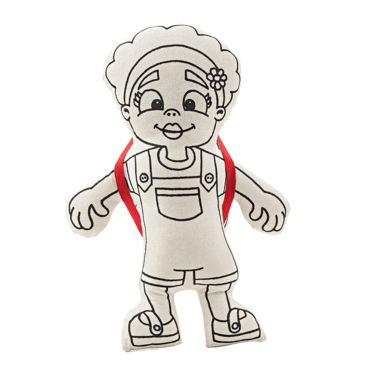 Kiboo Kids: Girl with Flower Headband - Colorable and Washable Doll for Creative Play