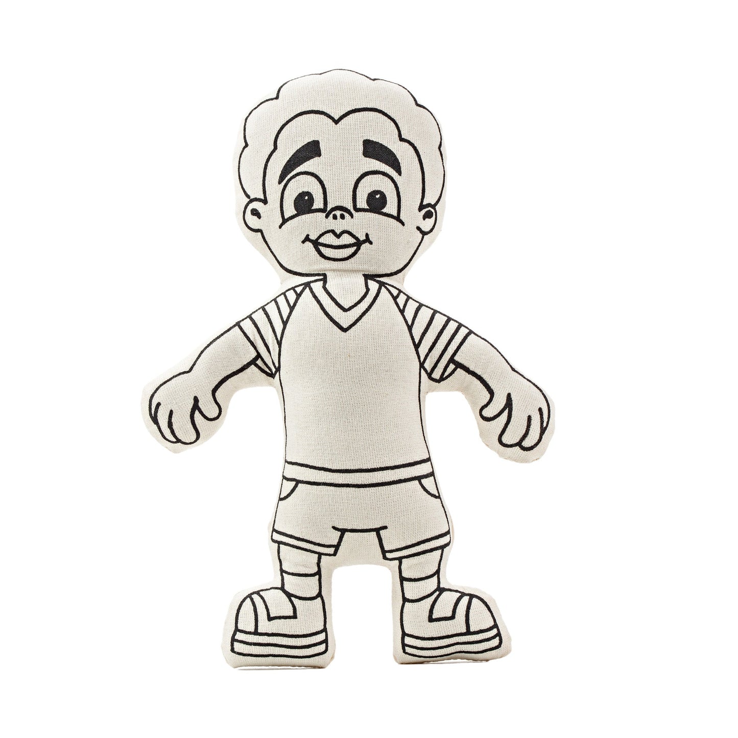 Kiboo Kids: Boy with Striped T-Shirt - Colorable and Washable Doll for Creative Play