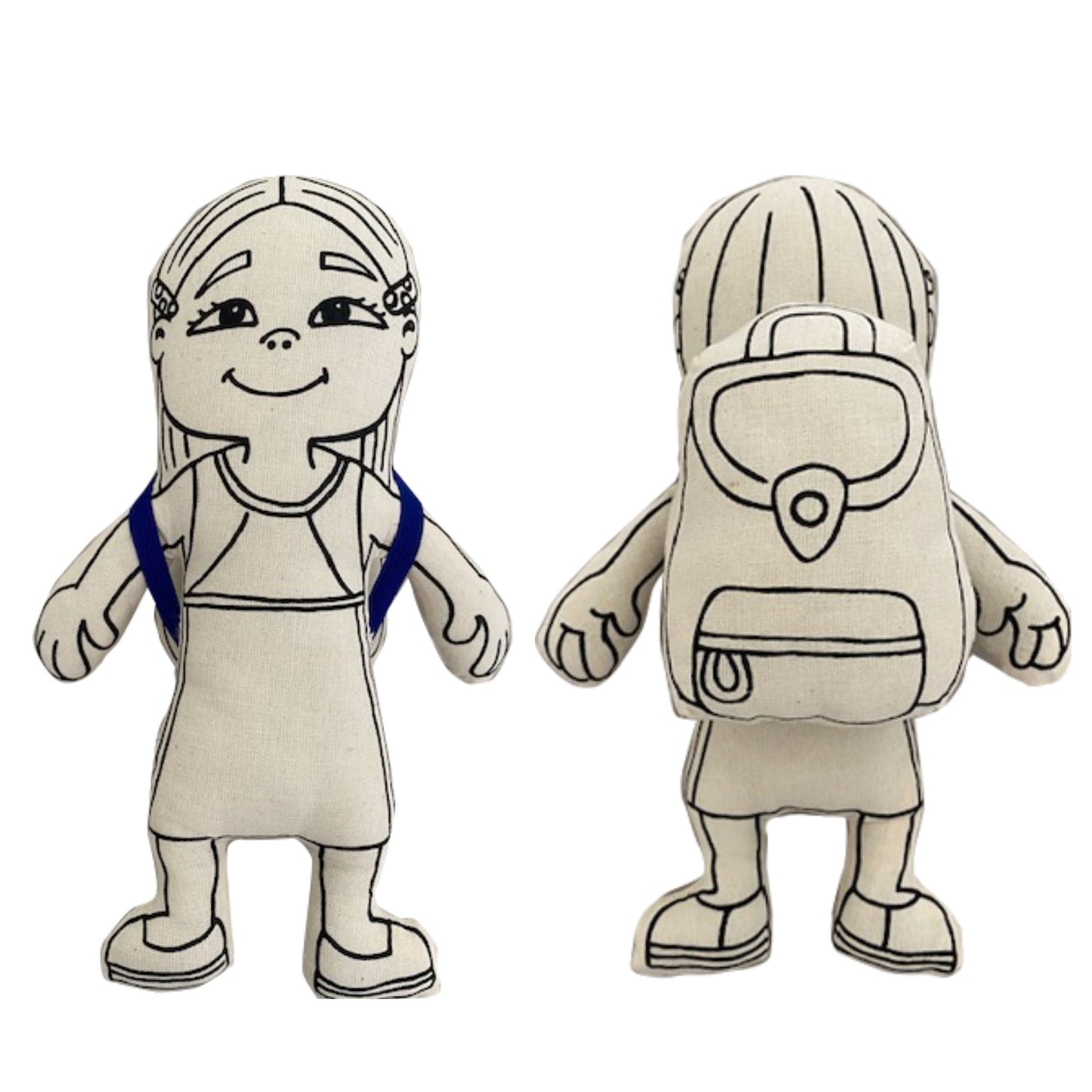 Kiboo Kids: Girl with Long Hair - Colorable and Washable Doll for Creative Play