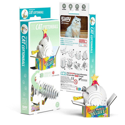 Cat Cottonball 3D Cardboard Model Kit Eugy