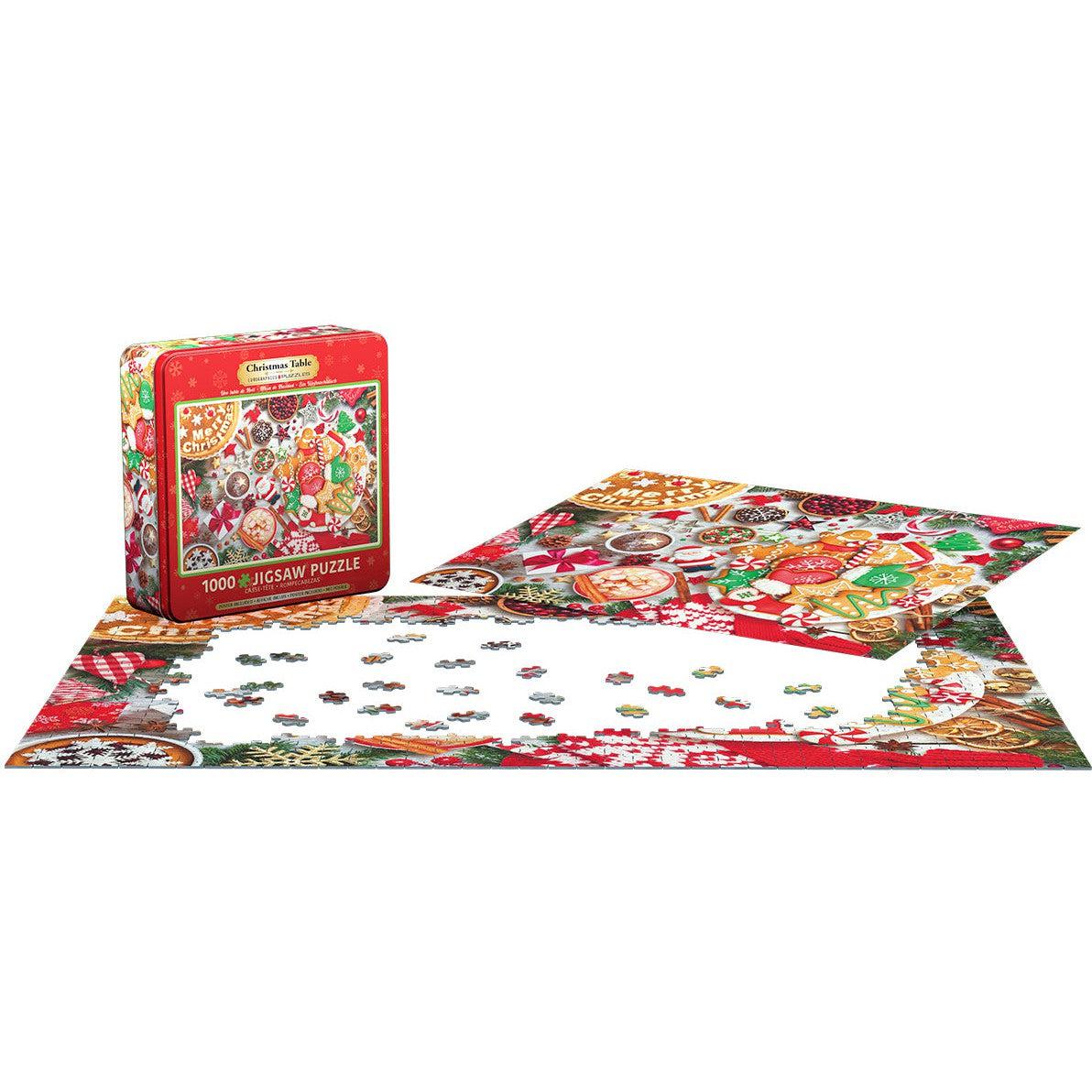 Christmas Table 1000 Piece Jigsaw Puzzle in Tin Eurographics