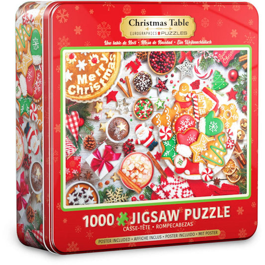 Christmas Table 1000 Piece Jigsaw Puzzle in Tin Eurographics