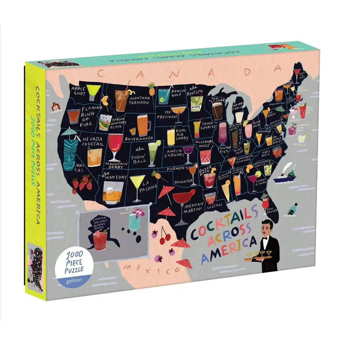 Cocktails Across America 1000 Piece Jigsaw Puzzle Galison