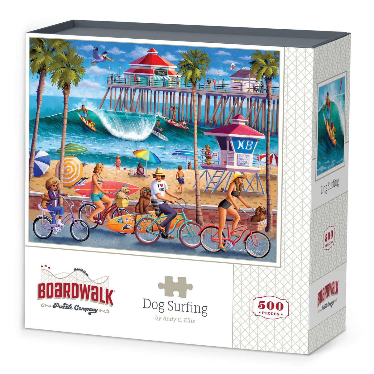 Dog Surfing 500 Piece Jigsaw Puzzle Boardwalk