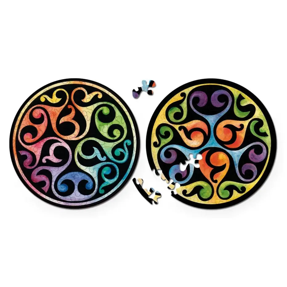 Double Bud 88 Wood Piece Double-Sided Round Jigsaw Puzzle Curiosi
