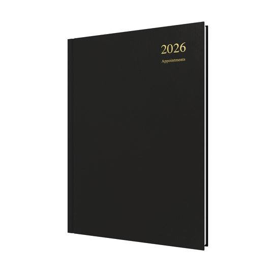 Essential - A4 Day-to-Page Diary with Appointments - 2026 Calendar Year Planner
