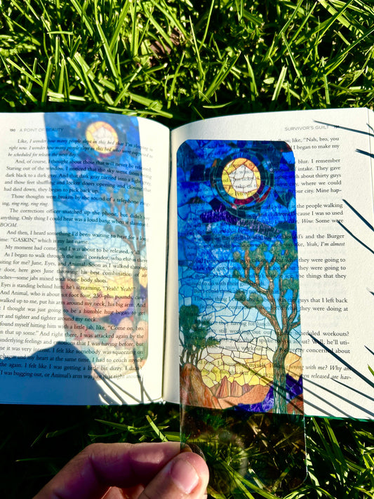 Joshua Tree Bookmark - Handmade Desert Landscape Design, Unique Book Lover Gift, Boho Chic, Nature-Inspired Bookmark