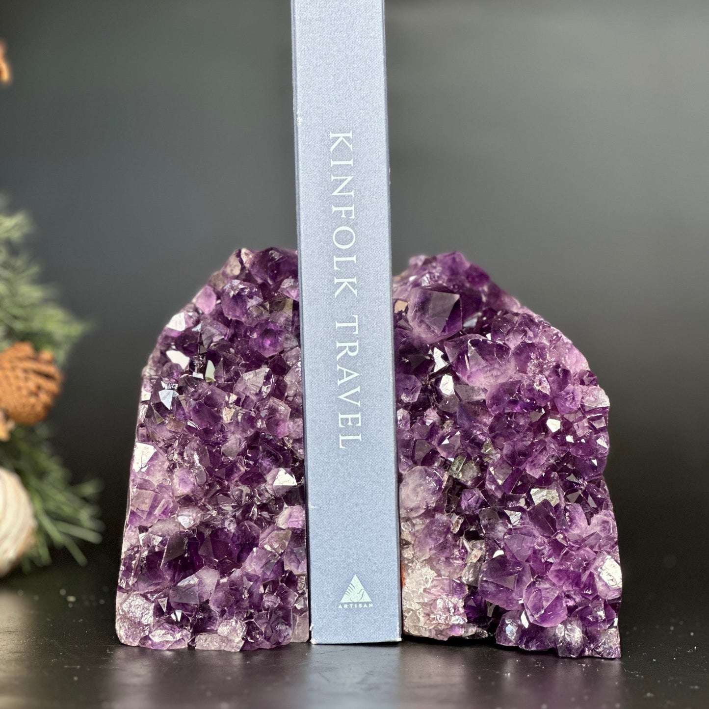 Amethyst Bookends, Supersized Geode bookends, Premium quality crystals, extra large geode bookends