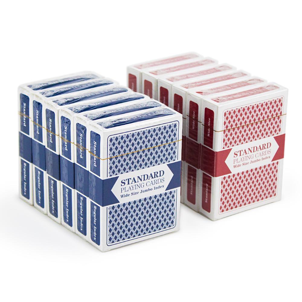 Jumbo Index Playing Cards, 12 Decks Mixed Red/Blue