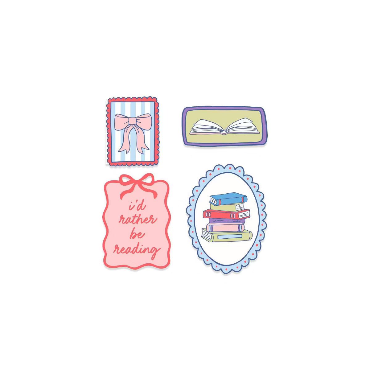 I'd Rather be Reading Stickers - Sticker Set of 4 - Target Exclusive