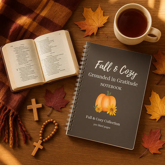 Grounded in Gratitude Luxe Notebook – Fall-Inspired Lined Notebook for Cozy Writing & Reflection