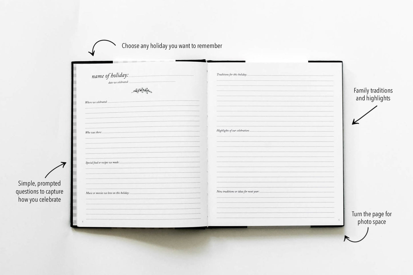 Libro de recuerdos de vacaciones y recuerdo familiar