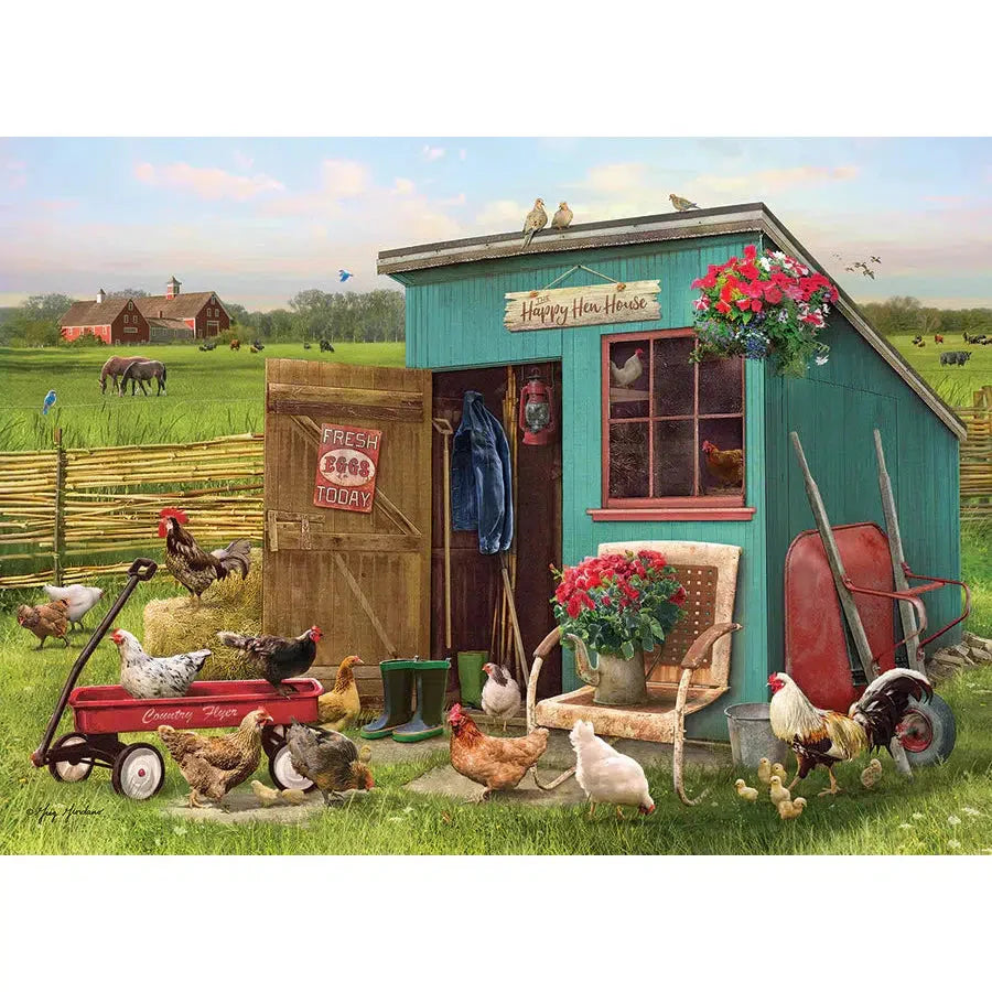 Happy Hens 35 Piece Tray Jigsaw Puzzle Cobble Hill