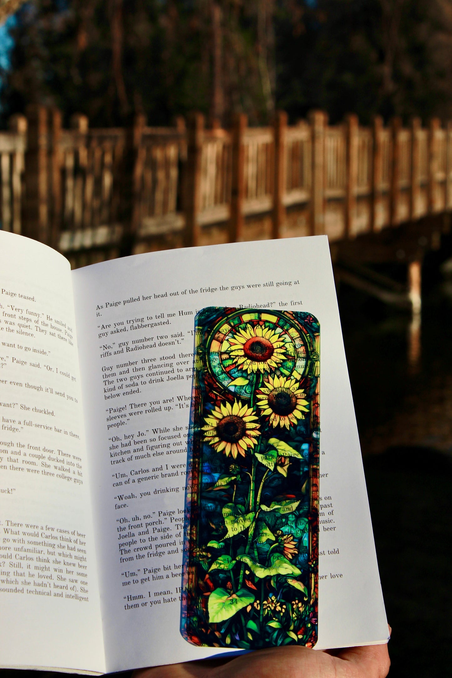 Hippie Chic Sunflower Bookmark - Boho Floral Art, Vibrant Sunflower Gift
