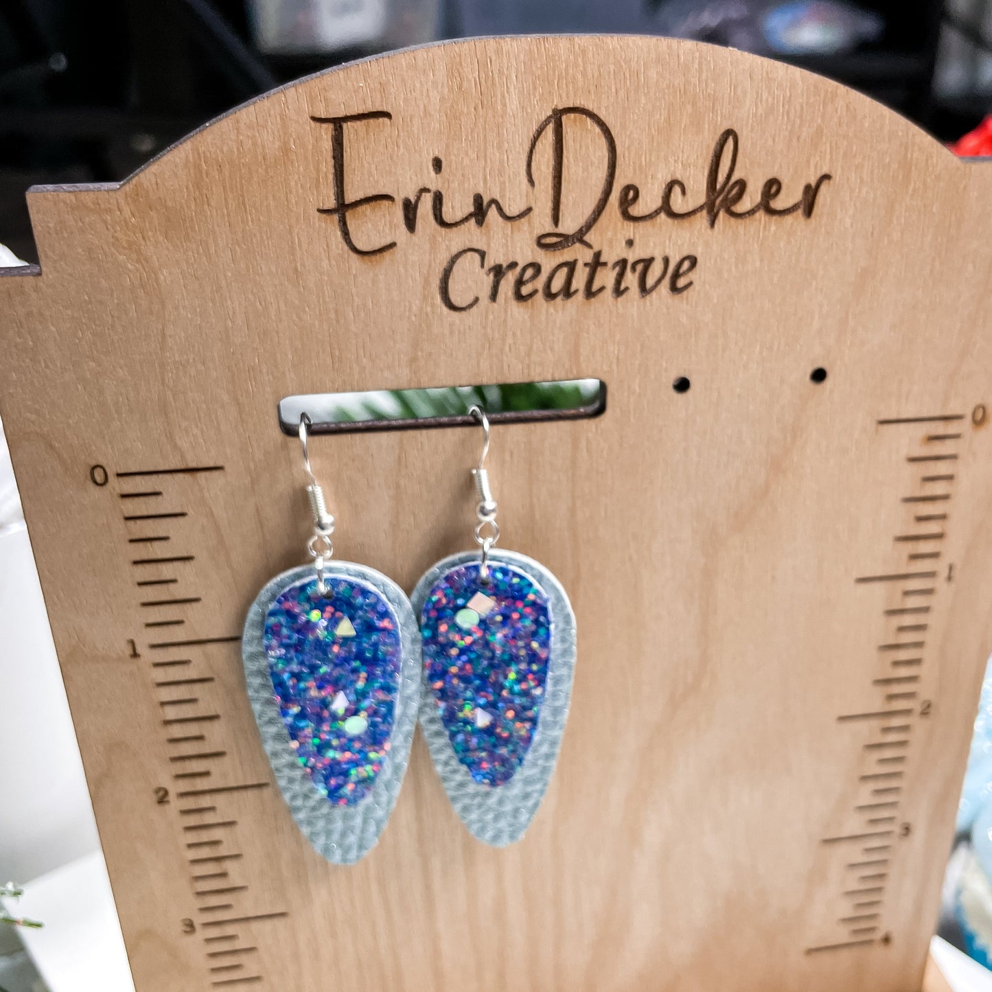 Blue and Silver Totally 90s | Stephanie Style Dangle Earrings | Layered Ovoid/Oval Shape