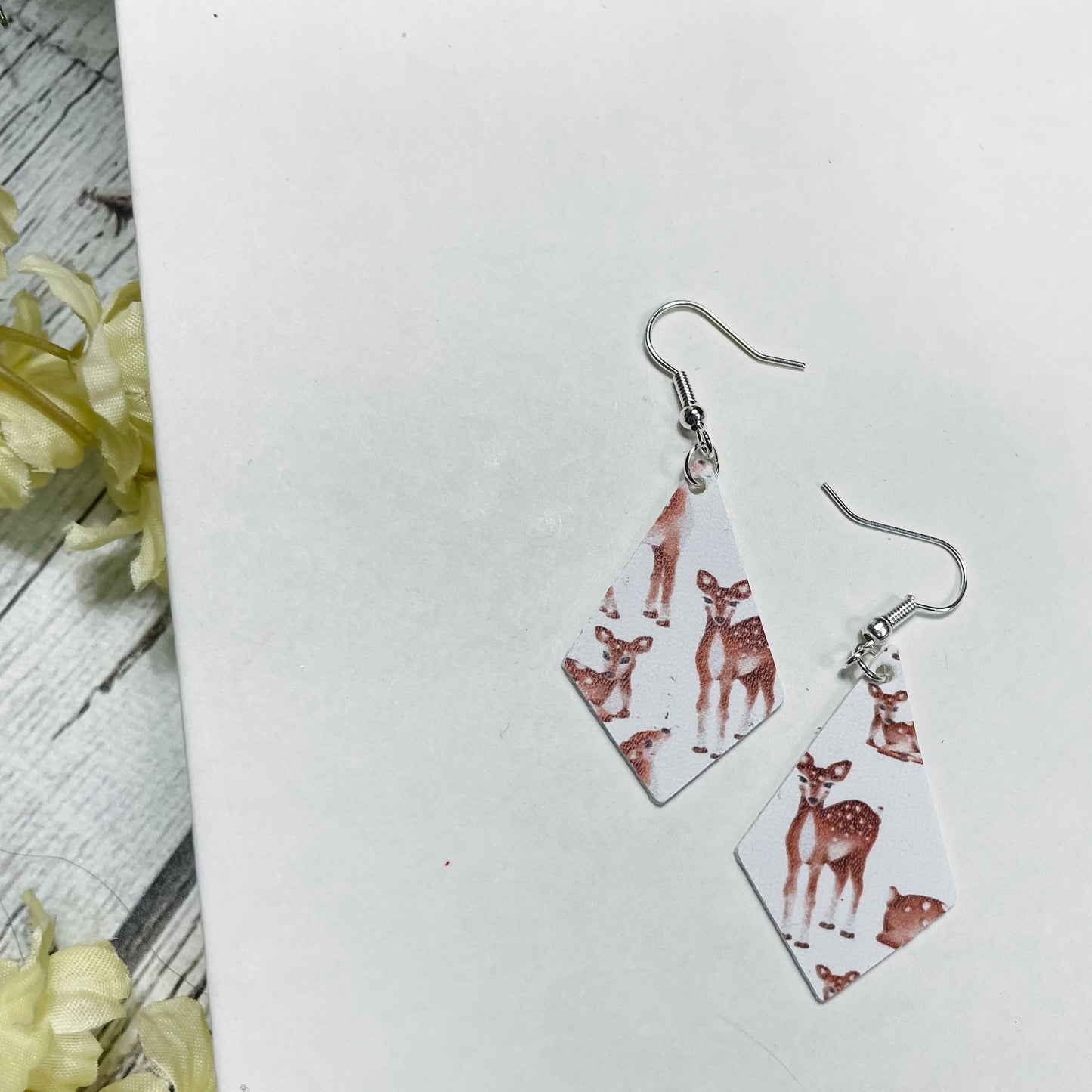 Oh, Deer Earring Collection | Betty Style Dangle Earrings | Diamond Shaped Hook Earrings
