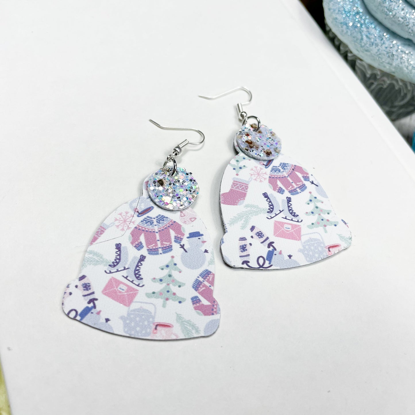 Winter Blues Earring Collection | Anna Style Dangle Earrings | Snow Hat Shaped Earrings | Handmade Hook Earring